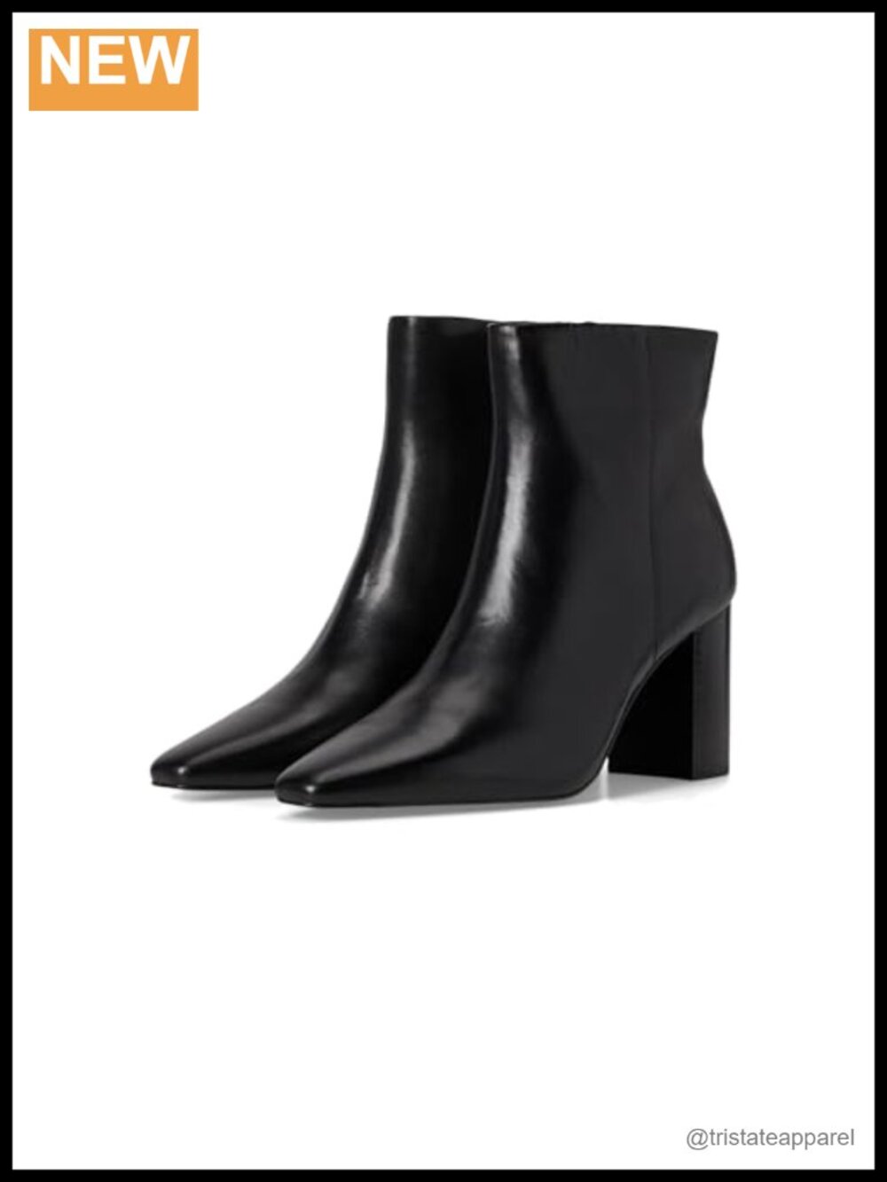 Women's Square Toe Block Heel Bootie with Pull-On Design